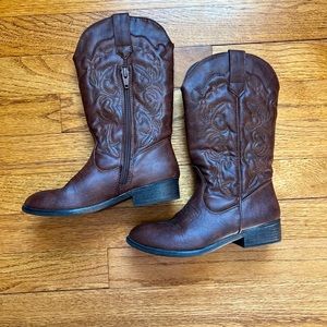 Cat & Jack Embossed Brown Kids Boots